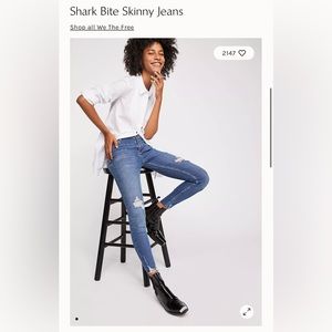 Free People Shark Bite Skinny Jeans